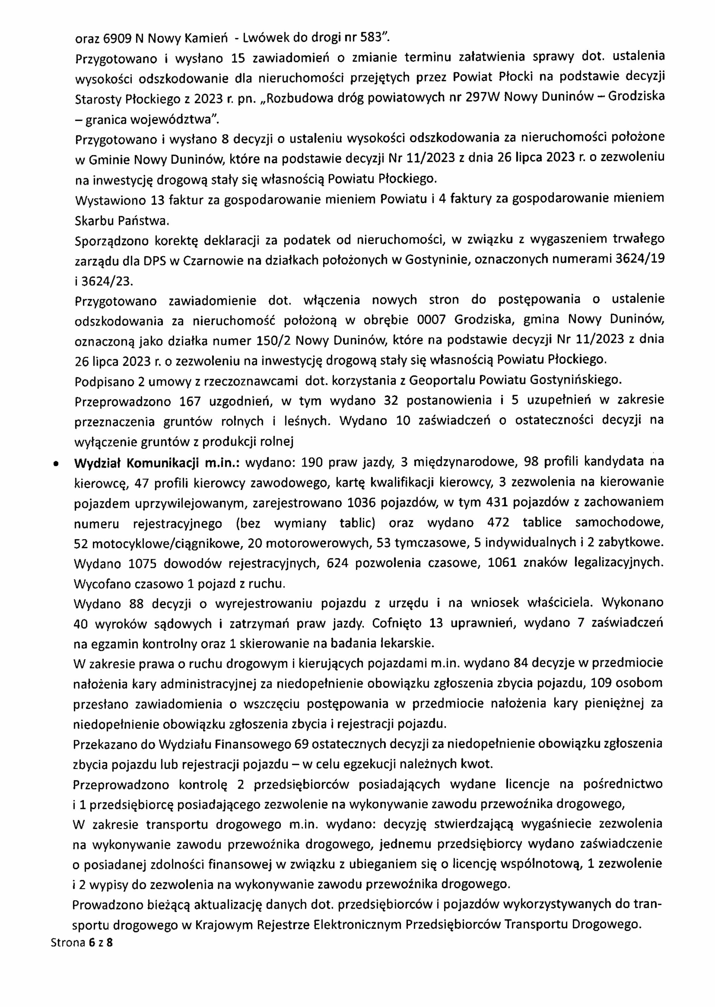 Sprawozdanie Starosty Gostyniskiego 1 obrazy 5