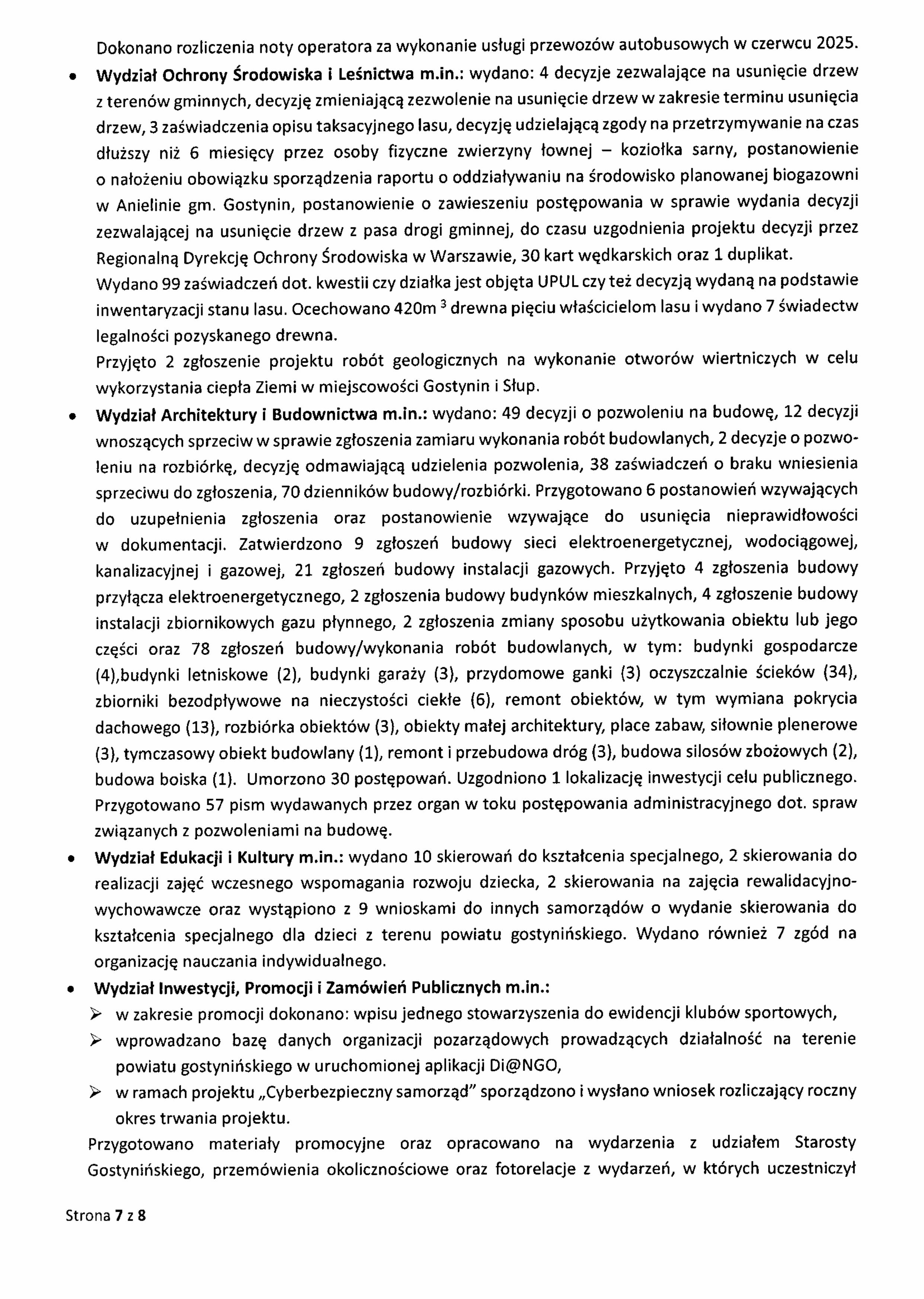 Sprawozdanie Starosty Gostyniskiego 1 obrazy 6