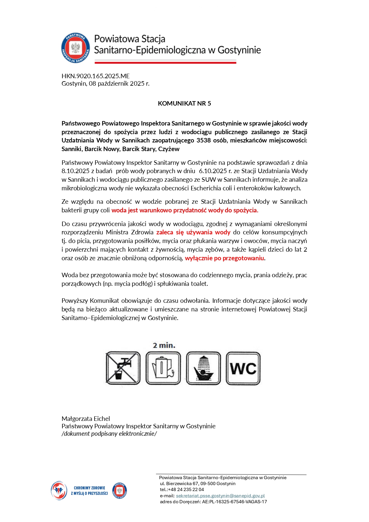 komunikat nr 5 warunkowa przydatno wody gr coli page 0001